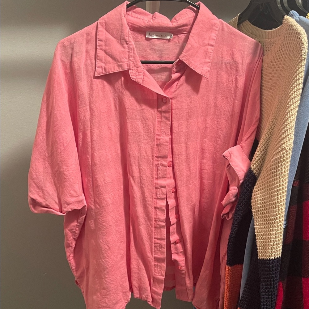 Elegant Pink Button-Down Shirt for Women